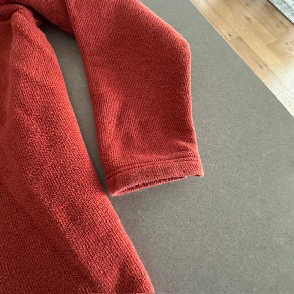 Columbia Outdoor High Neck 1/4 Zip Up Orange Knit Pullover Sweatshirt Men - Picture 3 of 9